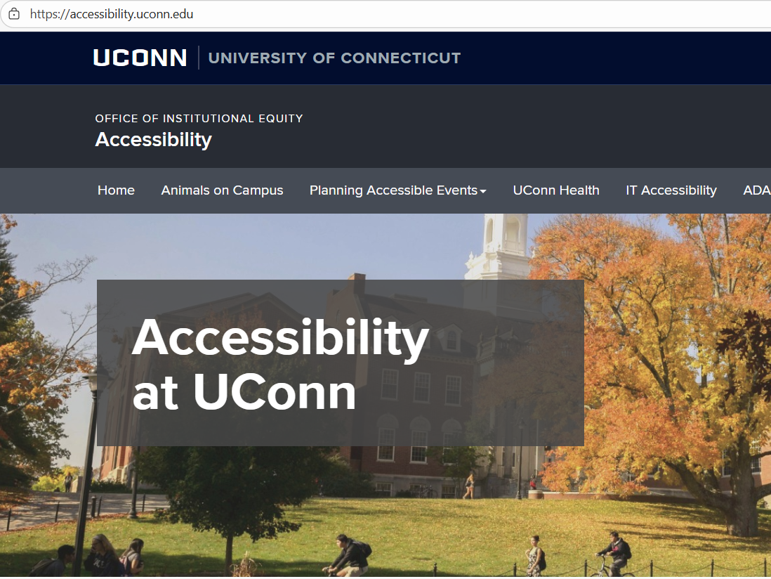 aacessibility.uconn.edu home page