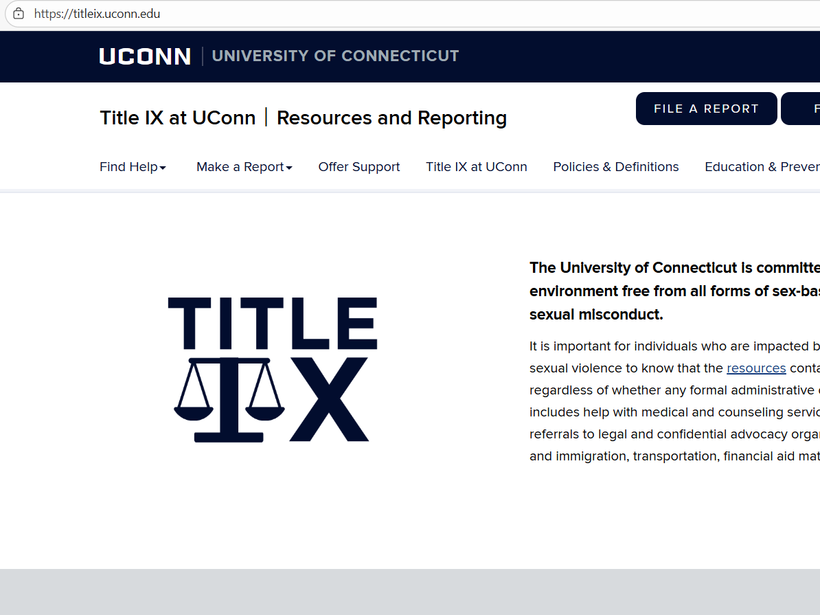 Titleix.uconn.edu website
