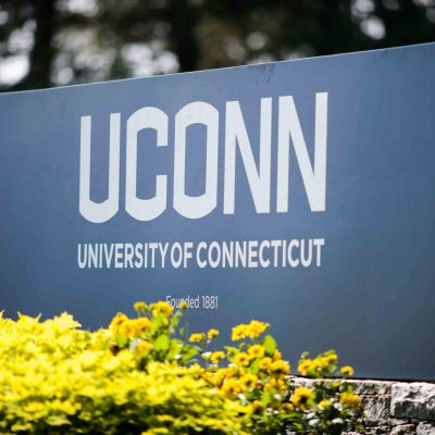 Blue "University of Connecticut" Sign